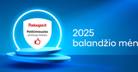 BALANDŽIO mėn. patikimiausi paslaugų teikėjai