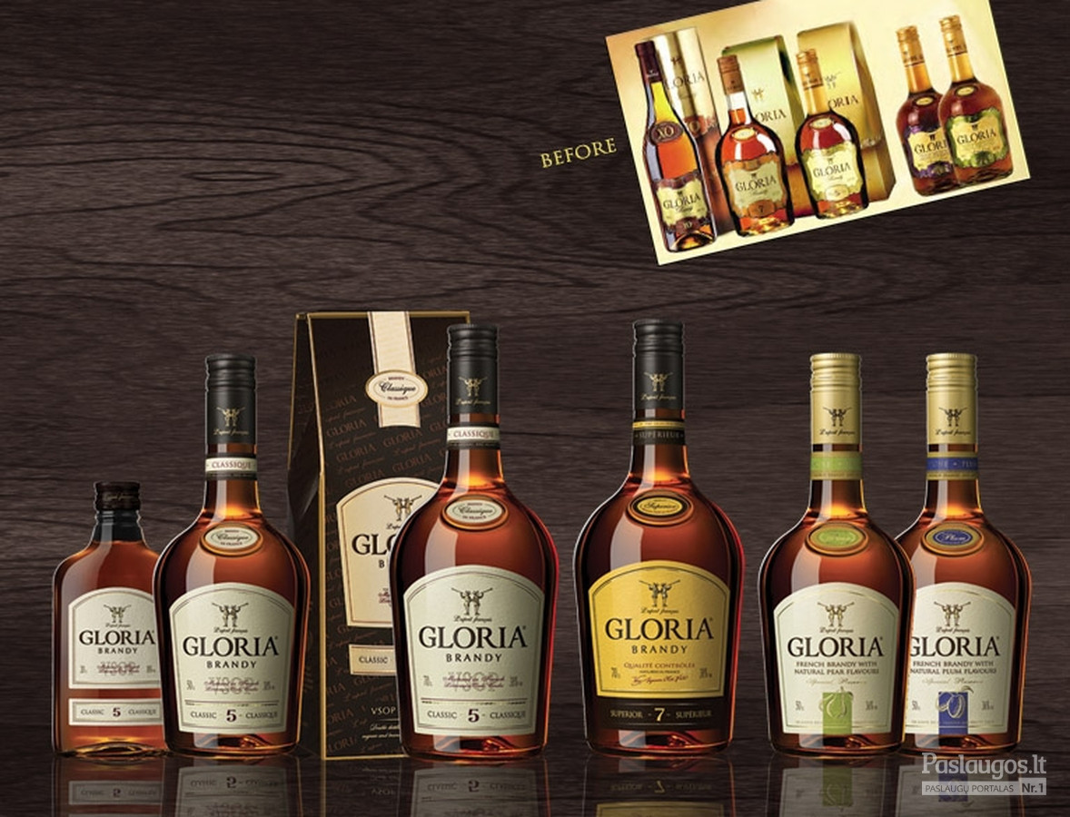 Atnaujintos GLORIA brendis etiketės |
Updated GLORIA brandy labels