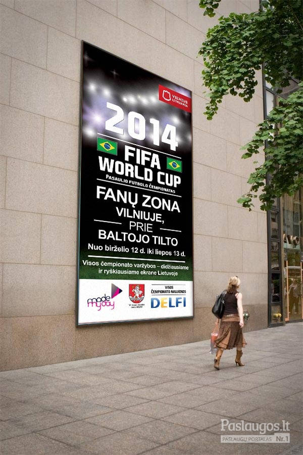 FIFA 2014 FANŲ ZONOS reklamos kampanija/scenos apipavidalinimas