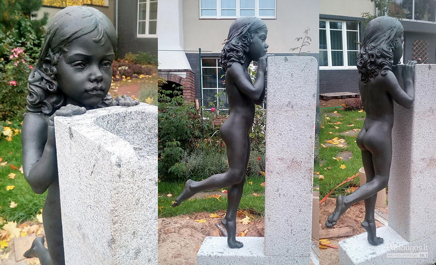 Fontano skulptūra. Žalvaris, granitas. Aukštis - 120 cm, Vilnius