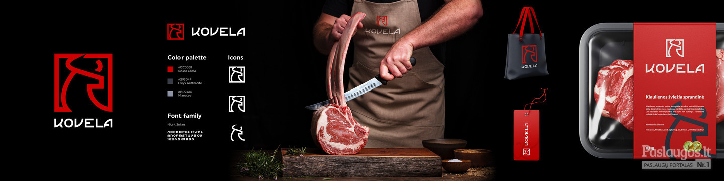 Kovela - Mėsos perdirbimo meistrai  |   Logotipų kūrimas - www.glogo.eu - logo creation. Stationery Branding. Firminis stilius, Stylescape
