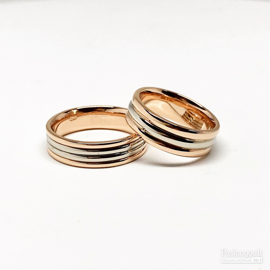 Dvispalviai vestuviniai žiedai.