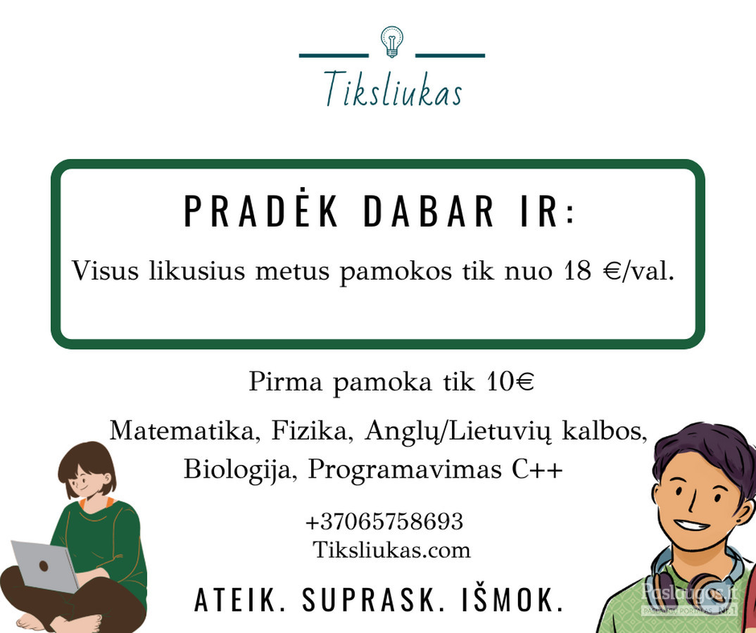 Matematikos, Fizikos, Lietuvių Kalbos, It Ir Kitos Pamokos - Kaunas ...