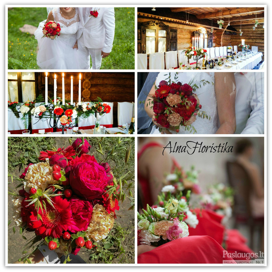 Puokštės ir kitas Jūsų vestuvių šventės floristinis dekoras ir kitos floristo paslaugos. Bažnyčios, šventės vietos, salės, stalų puošimas ir kt.