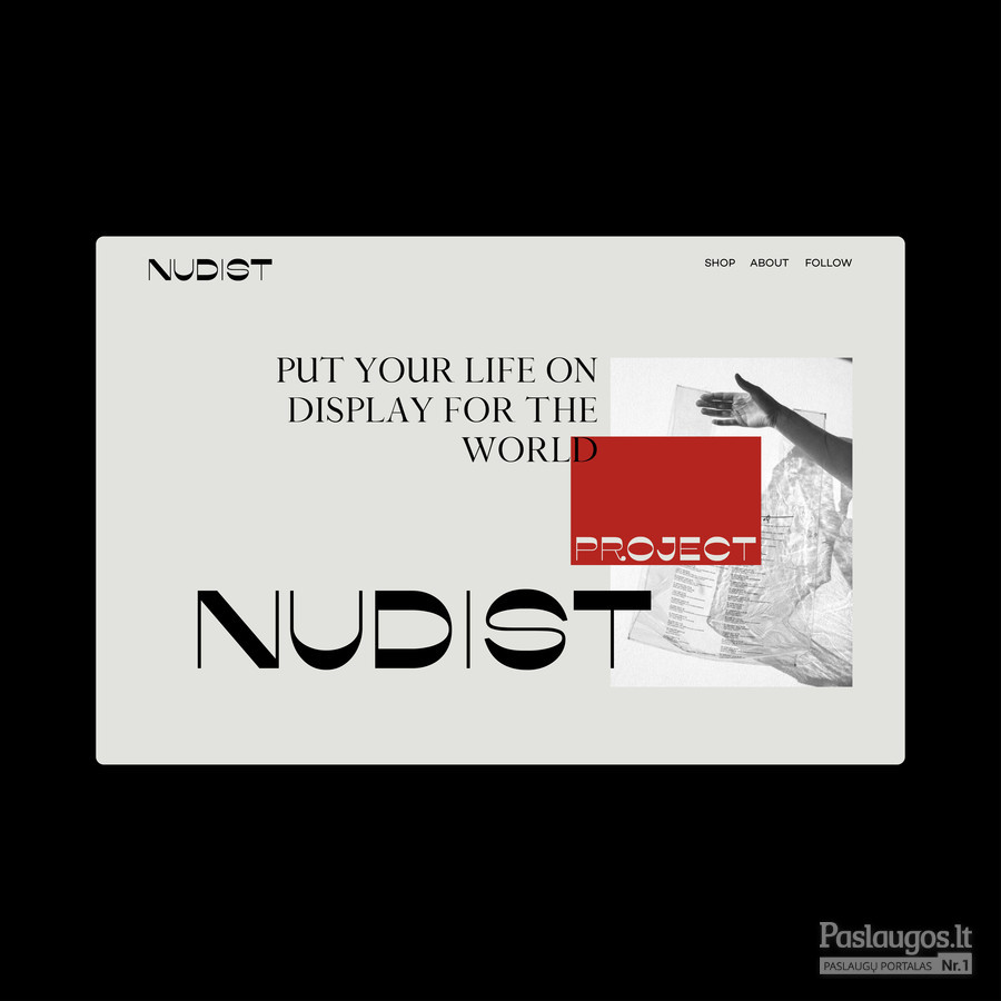 NUDIST - logotipas ir svetainės dizainas