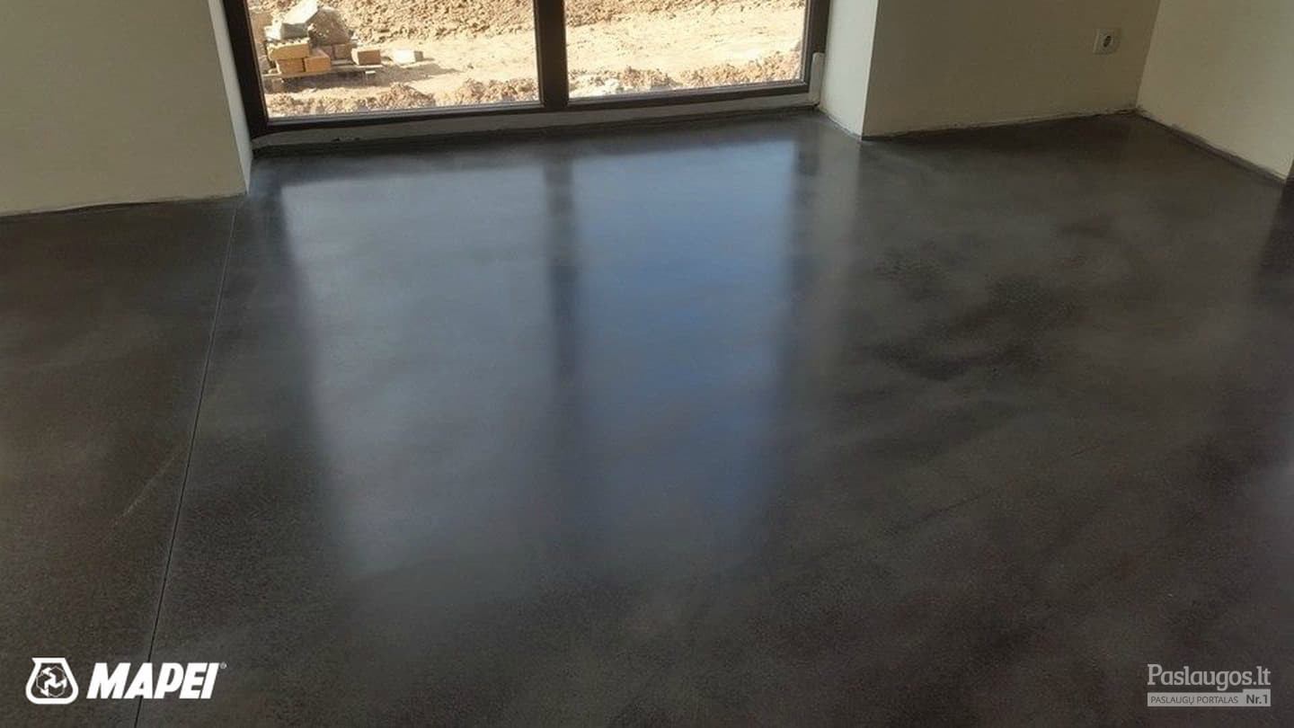 ULTRATOP cementinė savaime išsilyginanti grindų danga. Lengvai poliruotas efektas.
http://velvemst.lt/uploads/517_ultratop_lt_160318.pdf