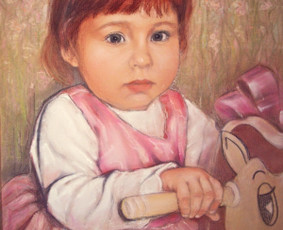Mergaitės portretas./pastelė.