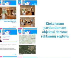 Kiekvienam parduodamam objektui darome reklaminį segtuvą