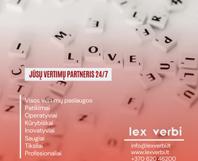 Profesionalūs vertimai ir kitos lingvistinės paslaugos / Vertimų biuras „Lex verbi“ / Darbų pavyzdys ID 2189113