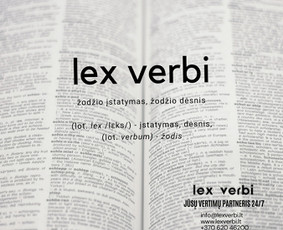 Profesionalūs vertimai ir kitos lingvistinės paslaugos / Vertimų biuras „Lex verbi“ / Darbų pavyzdys ID 2189117