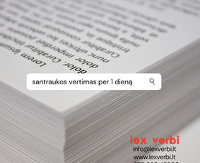 Profesionalūs vertimai ir kitos lingvistinės paslaugos / Vertimų biuras „Lex verbi“ / Darbų pavyzdys ID 2189127