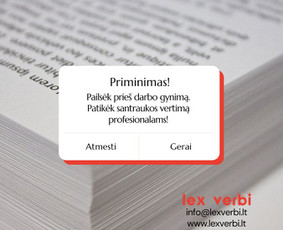 Profesionalūs vertimai ir kitos lingvistinės paslaugos / Vertimų biuras „Lex verbi“ / Darbų pavyzdys ID 2189129