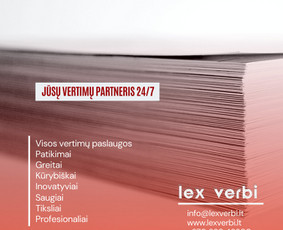 Profesionalūs vertimai ir kitos lingvistinės paslaugos / Vertimų biuras „Lex verbi“ / Darbų pavyzdys ID 2189131