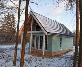 Sodo, mediniai nameliai - Statybos darbai - 4