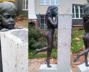 Fontano skulptūra. Žalvaris, granitas. Aukštis - 120 cm, Vilnius