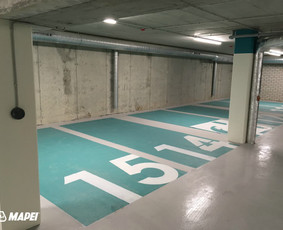 Poliuretaninė danga parkingams, sistema MAPEFLOOR PU/PD. Parkingas Vilniuje. 
http://velvemst.lt/uploads/Mapefloor_PU_parking_system_informacija_LT.pdf