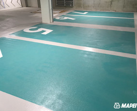 Poliuretaninė danga parkingams, sistema MAPEFLOOR PU/PD. Parkingas Vilniuje. 
http://velvemst.lt/uploads/Mapefloor_PU_parking_system_informacija_LT.pdf