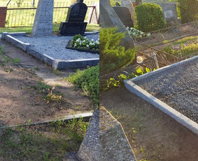 Įvairūs renovacijos darbai, nuo bortelių sutvarkymo, iki dekoravimo skalda, smėliu, juodžemiu.