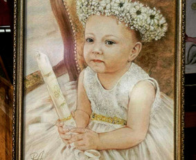 Mergytės portretas.
Pastelė. 50/65.