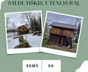 Pakeistas naujas stogas iš kitos pusės pristatyta nauja "špokinyčia" 70kv.m × 15eur kv.m+ 500eur špokinyčios statybos viso+ latakai, kraigai, kamino sijonas 1820eur