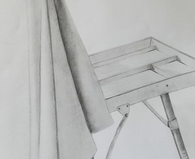 Drapiruotės studija. A2 popierius, pieštukas. 2018m.
