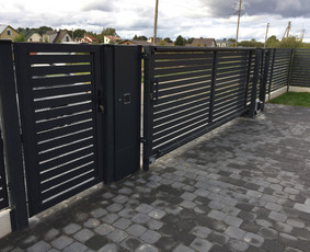 Tvoros, stumdomi vartai,atveriami vartai, vartų automatika - Kiemo vartai, gamyba - 2 Kiemo vartai, gamyba - Tvoros, stumdomi vartai,atveriami vartai, vartų automatika - 2