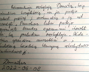 Kviečiu moksleivius ir studentus į sėkmės kelionę! / Šaunioji matematika (Donatas) / Darbų pavyzdys ID 2576230