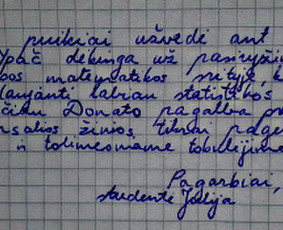 Kviečiu moksleivius ir studentus į sėkmės kelionę! / Šaunioji matematika (Donatas) / Darbų pavyzdys ID 2576248
