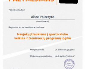 Asmeninė trenerė Aistė / Aistė Polterytė / Darbų pavyzdys ID 2581654