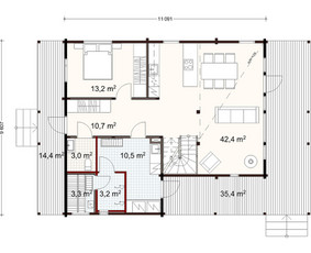 Rastinių namų statyba iš klijuotos medienos / UAB Medinis namelis / Darbų pavyzdys ID 2585612