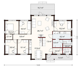 Rastinių namų statyba iš klijuotos medienos / UAB Medinis namelis / Darbų pavyzdys ID 2585638