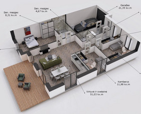 3d vizualizacijos, interjero/eksterjero dizainas, brėžiniai / IĮ Lygi linija / Darbų pavyzdys ID 2585958