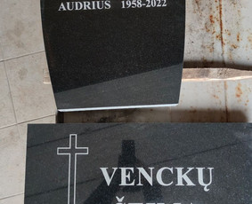 Akmens graviravimas - Kapaviečių įrengimas, dengimas plok&scaron;tėmis, paminklai - 1