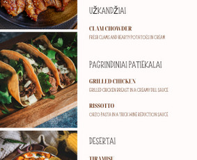 Logotipo kūrimas / Įmonės įvaizdis / branding - Kavinių ir restoranų meniu maketavimas - 1 Kavinių ir restoranų meniu maketavimas - Logotipo kūrimas / Įmonės įvaizdis / branding - 1