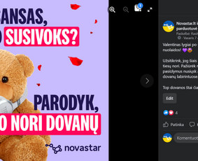 Sukurtas reklaminis tekstas ant banerio ir socialinių tinklų įrašo tekstas.