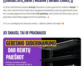 Kampanijinis naujienlaiškių laiškas. Mano maketai, tekstai bei struktūra. Visą peržiūrėkite čia: https://pdq.soundestlink.com/view/63dff2bafa43ee001c4107b6/0