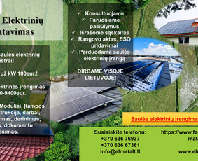 Mb Elmata Lt (saulės elektrinių ir jų komponentų montavimas) / Matas Raščius / Darbų pavyzdys ID 2669693