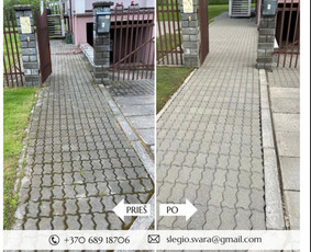 Trinkelių, fasadų, stogų plovimas aukštu slėgiu / Slėgio Švara / Darbų pavyzdys ID 2678817