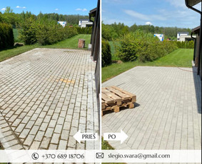 Trinkelių, fasadų, stogų plovimas aukštu slėgiu / Slėgio Švara / Darbų pavyzdys ID 2678825