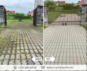 Trinkelių, fasadų, stogų plovimas aukštu slėgiu / Slėgio Švara / Darbų pavyzdys ID 2678831