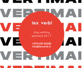 Profesionalūs vertimai ir kitos lingvistinės paslaugos / Vertimų biuras „Lex verbi“ / Darbų pavyzdys ID 2688135