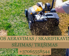 Vejos aeravimas - Vejos skarifikavimas, trę&scaron;imas, senos žolės surinkimas. - 3