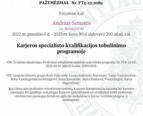 Geštalto koučingas, priklausomybių ir karjeros konsultacijos / Andrius Simaitis / Darbų pavyzdys ID 2749613