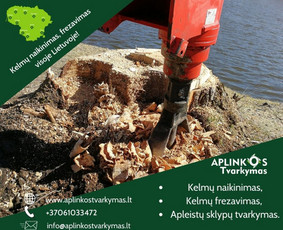 Apleistų sklypų tvarkymas: krūmų frezavimas,kelmų naikinimas / UAB "Aplinkos tvarkymas" / Darbų pavyzdys ID 2822199