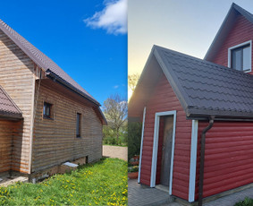 Medinių,tinkuotų namų bei stogų -plovimas,dažymas - Fasado dažymas - 4 Fasado dažymas - Medinių,tinkuotų namų bei stogų -plovimas,dažymas - 4