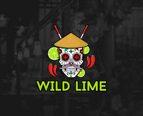 Wild Lime logotipas. Meksikietiška, azijietiška virtuvė, food truck. Burgeriai, tacos, buritos, nachos.