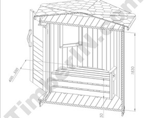 Saunos 3D modelis, skirtas parodyti klientams, nubraižytas pagal pateiktas nuotraukas