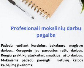 Rašto darbų konsultantas / UniWordsmith / Darbų pavyzdys ID 2920769