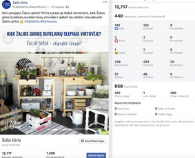 Socialinių tinklų administravimas, turinys ir reklama / Rokas Pocius / Darbų pavyzdys ID 540765