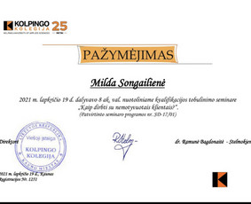 Individuali arba porų/šeimos psichoterapija ( nuotolinės ) / Geštalto psichoterapeutė Milda Songailienė / Darbų pavyzdys ID 2959196